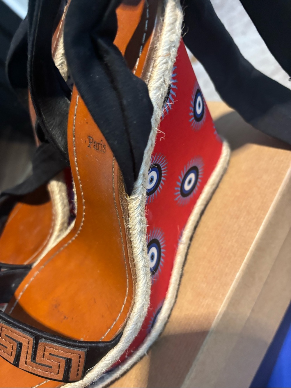 Christian Louboutin Brown and White DES CYCLADES 120 Box Label - Picture 6 of 7